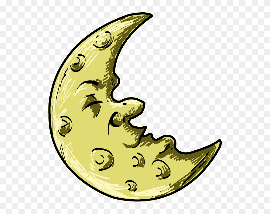 Half Moon Clipart At Getdrawings - Cartoon Moon Crescent Png Transparent Png