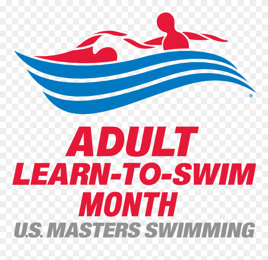 Adult Learn To Swim Month Logo Color - Adult Learn To Swim Program Clipart
