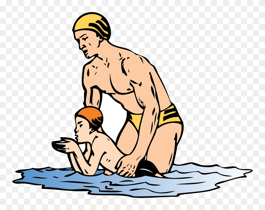 Swim Lesson - Swimming Teacher Clip Art - Png Download