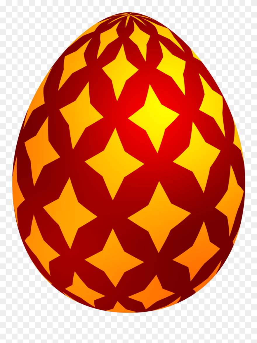Red Easter Decorative Egg Png Clip Art - Decorated Egg Clip Art Transparent Png