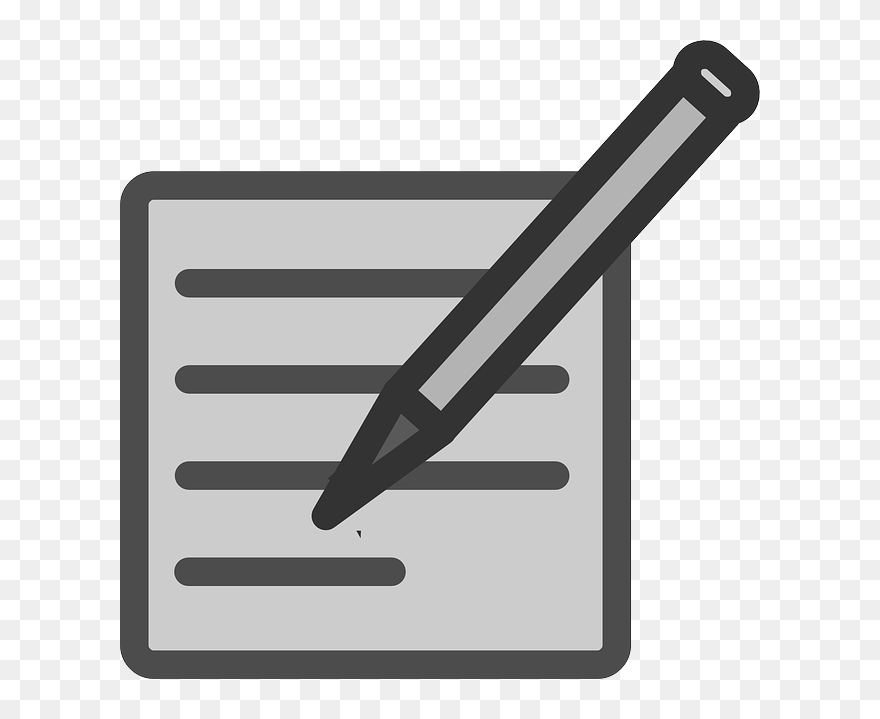 Computer, Gray, Flat, Paper, Pen, Pencil, Symbol, Gui - Documenting Clip Art - Png Download