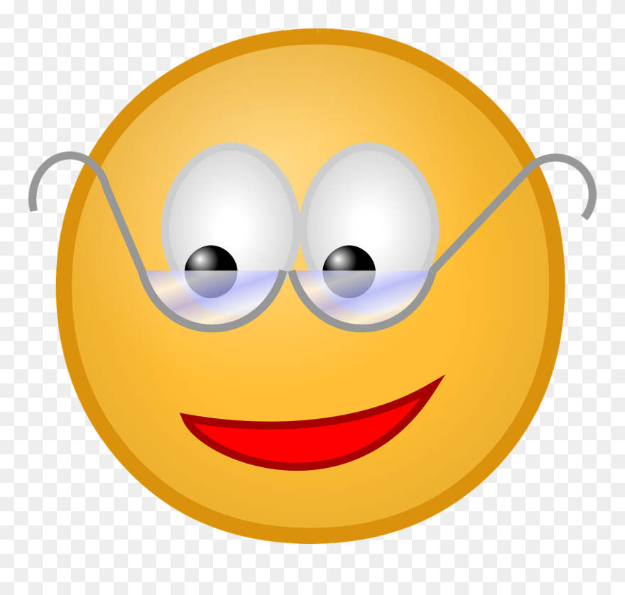 Eyes, Eye, Internet, Glass, Face, Reading, Cartoon - Smiley Face With Glasses Clipart