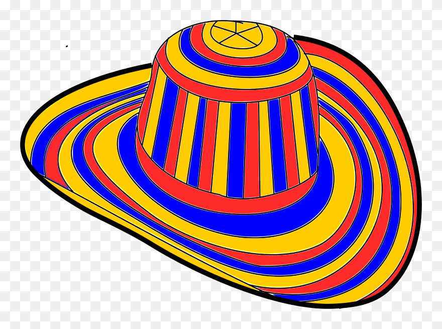 Sombrero Voliado "colombia - Colombia Sombrero Clipart - Png Download