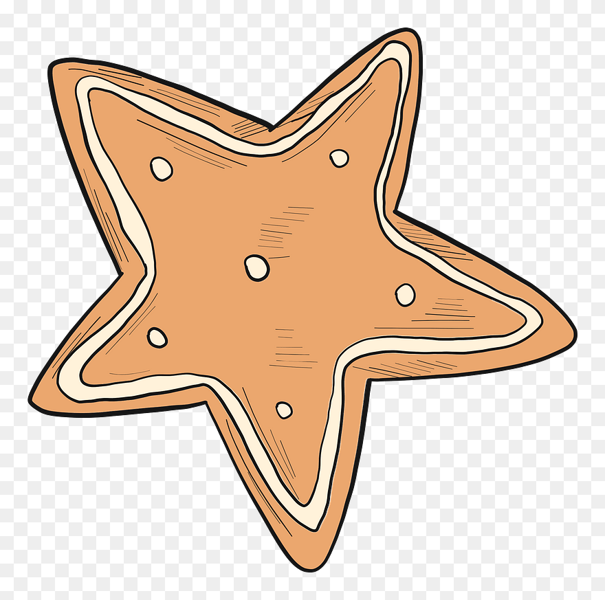 Gingerbread Star Clipart - Png Download