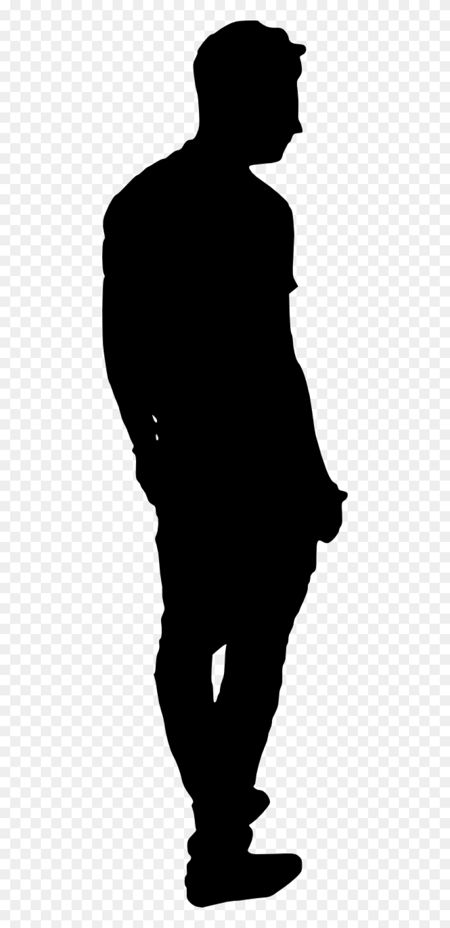 Man Silhoutte - Side View Man Silhouette Png Clipart