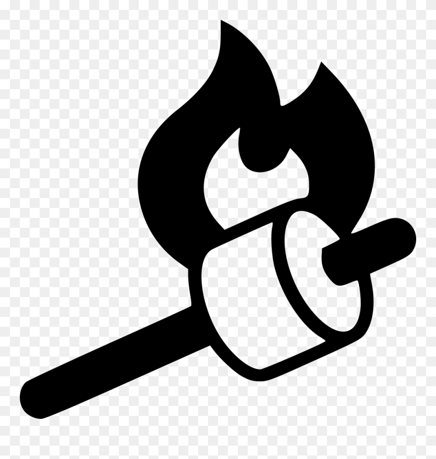 Marshmallow Clipart Svg, Marshmallow Svg Transparent - Black And White Roasting Marshmallows Clipart - Png Download