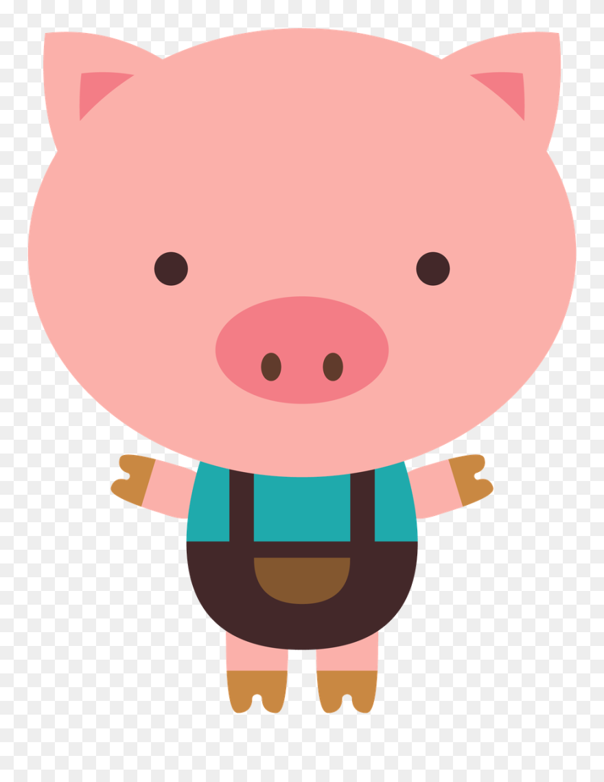 Transparent Three Little Pigs Clipart Black And White - Clip Art Little Pig - Png Download