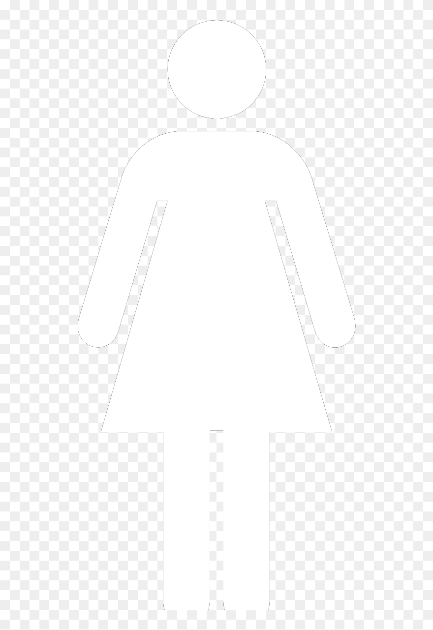Female Toilet Sign Black Background Clipart