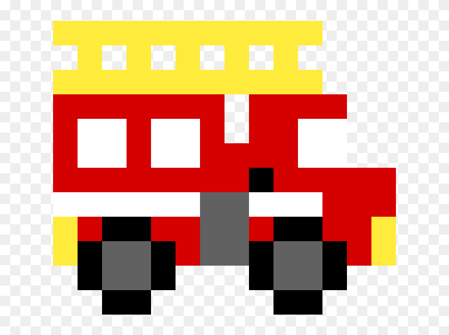Pixel Fire Truck Png Clipart