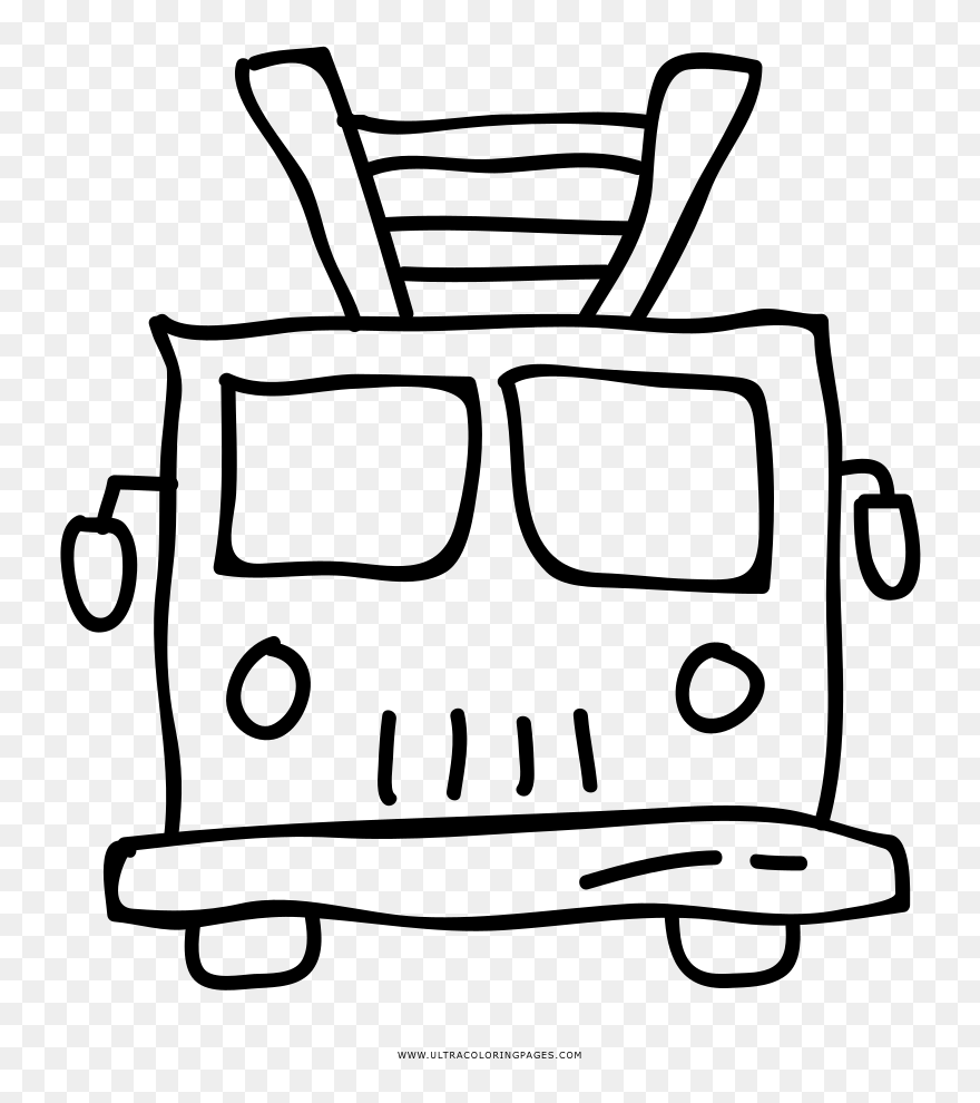Fire Truck Coloring Page - Desenho De Caminhão De Bombeiro Clipart