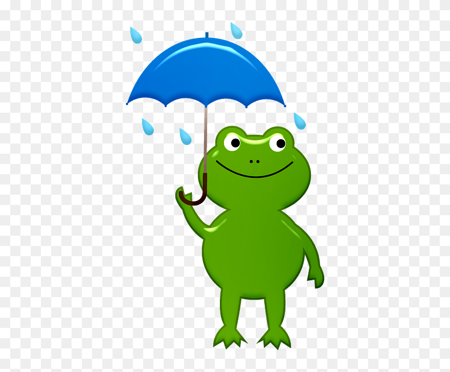 Frog With Umbrella Clipart - Portable Network Graphics - Png Download
