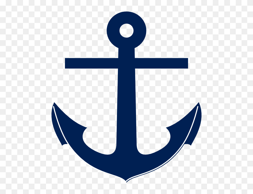 Navy Blue Anchor Clip Art - Png Download