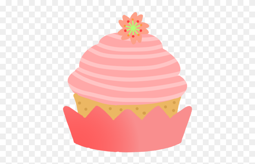 Cupcake Mont Blanc Cream Strawberry - Cupcake Clipart