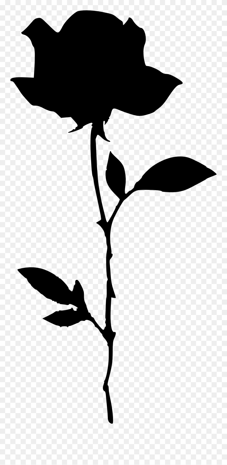 Silhouette Of A Flower - Rose Silhouette Png Clipart