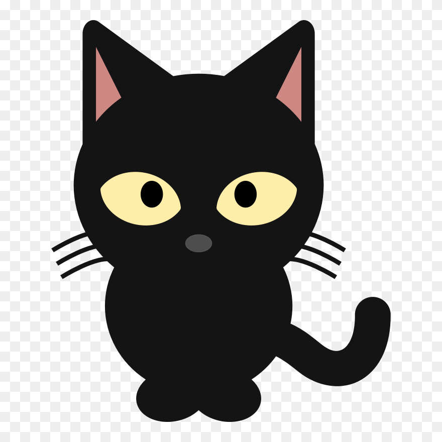 Black Cat Free Clipart - Png Download