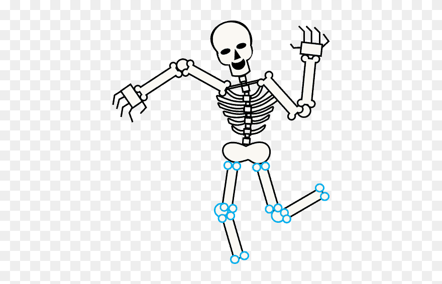 Drawn Skeleton Full Skeleton - Skeleton Cartoon Transparent Background Clipart