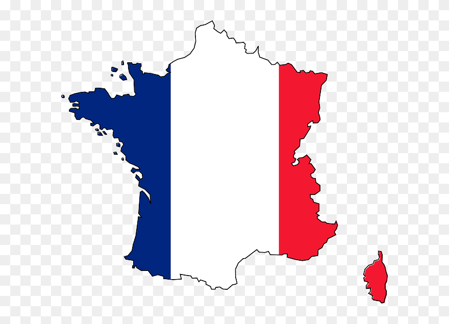 Flag, France, Map, Country, Geography, Nation, National - French Flag Clipart - Png Download