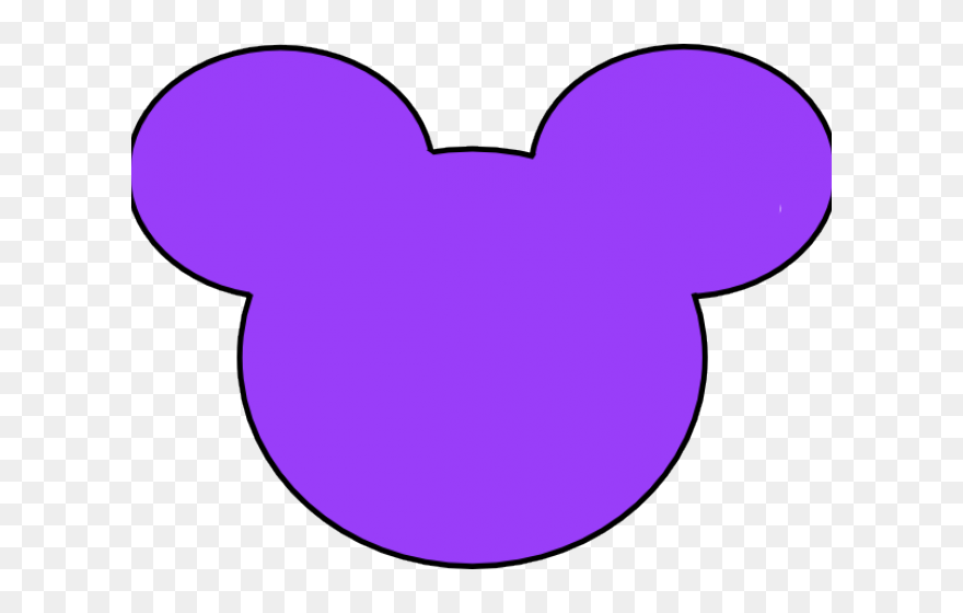 Transparent Mickey Mouse Head Outline Png - Mickey Mouse Outline Purple Clipart