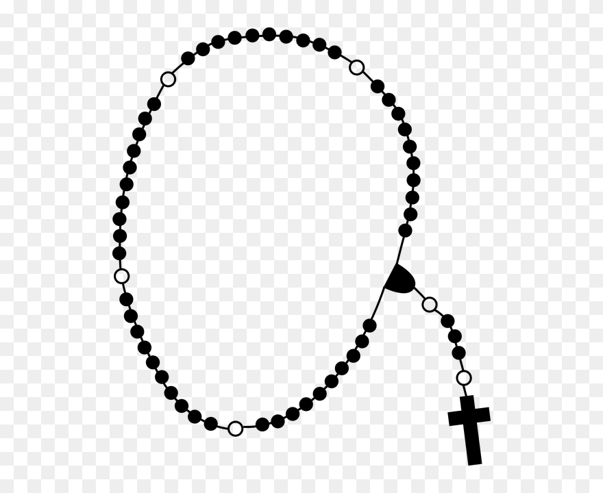 Black And White Rosary Clipart