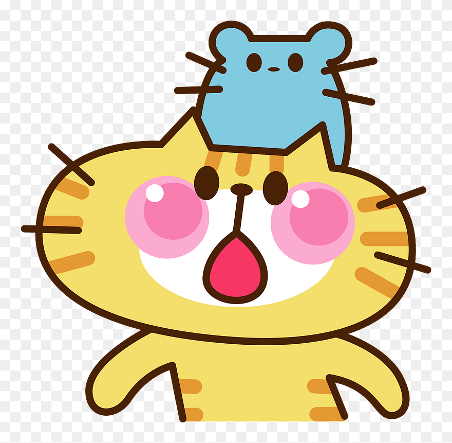 Cat Mouse Animal Clipart - Clip Art - Png Download
