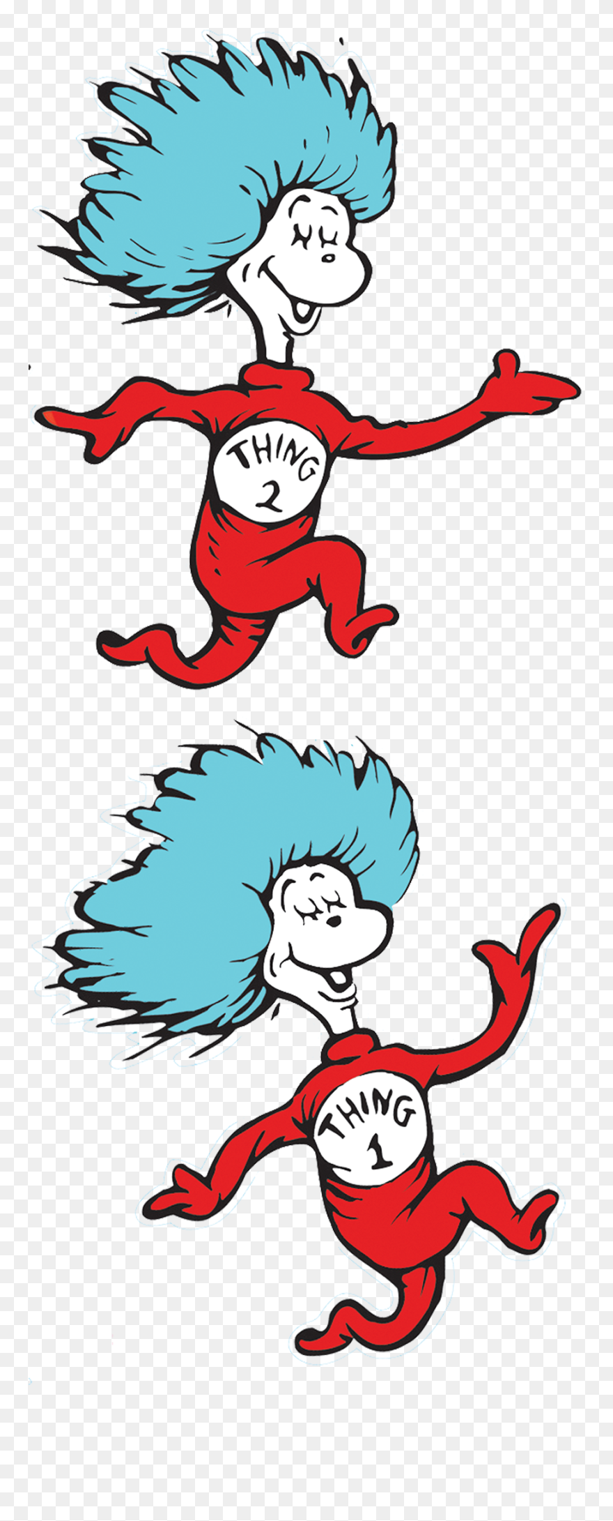 Download Thing 1 And Thing 2 Png Png Image With No - Dr Seuss Characters Clipart