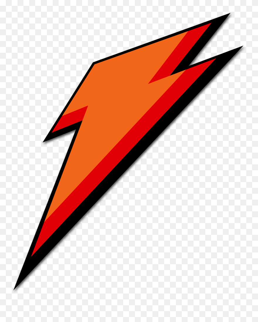 Gatorade Black Lightning Bolt - Gatorade Lightning Bolt Logo Clipart