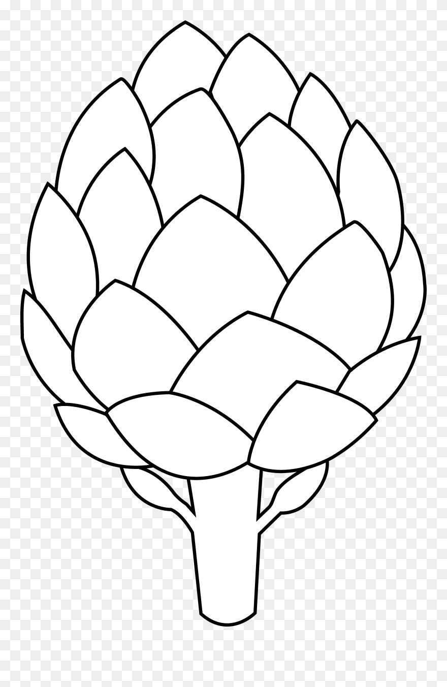 Flower Outline Clipart - Artichoke Clipart - Png Download