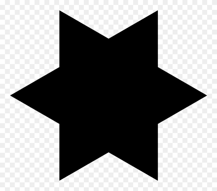 Star Silhouette Clip Art - 6 Pointed Star Clip Art - Png Download