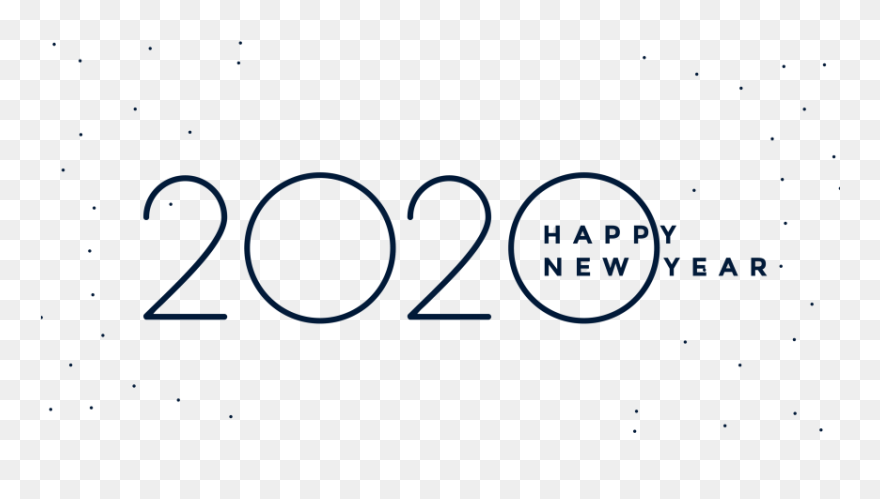Happy New Year 2020 Logo Text Design Png - Circle Clipart