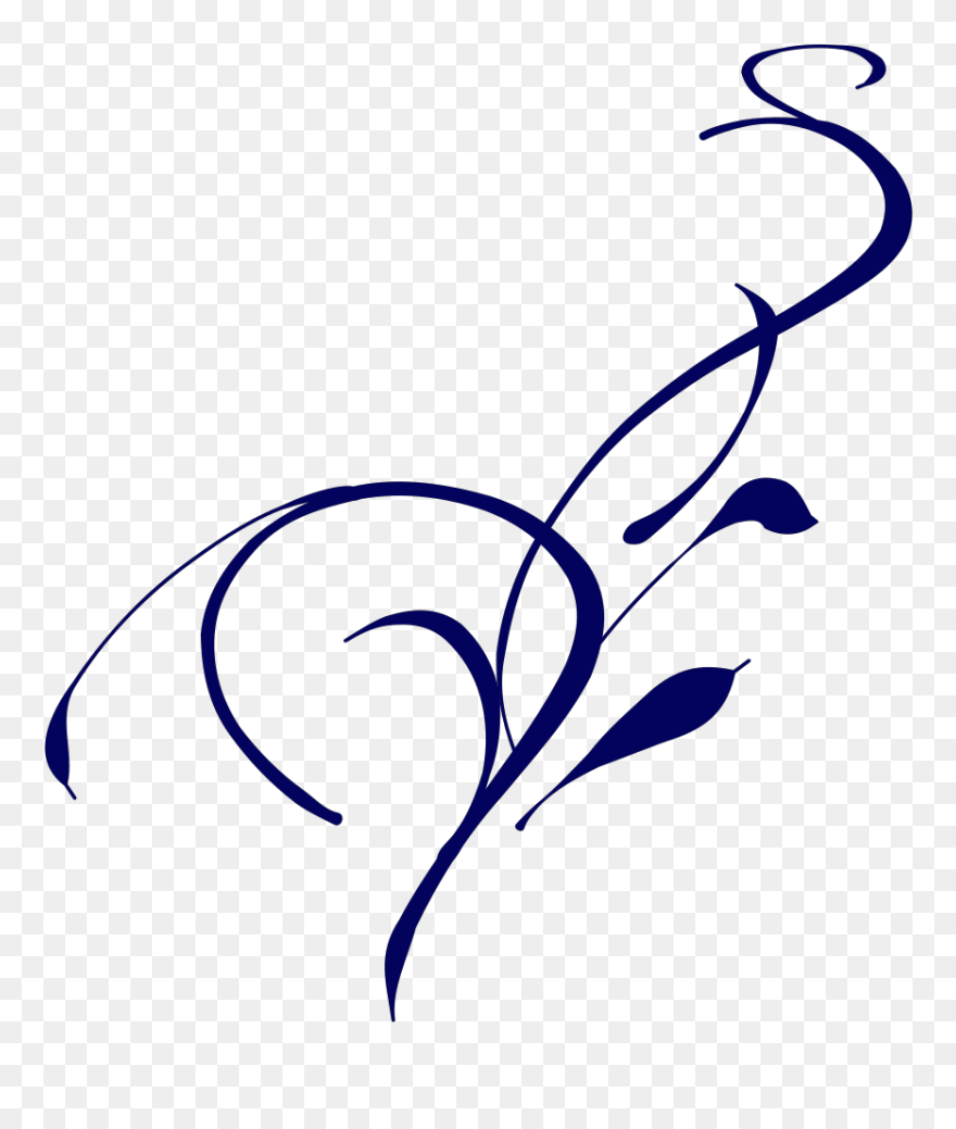 Swirl Design In Navy Svg Clip Arts - Vine Clip Art - Png Download
