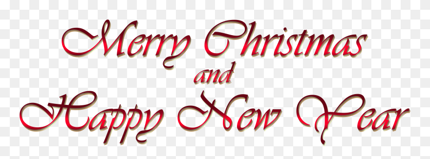 Merry Christmas And Happy New Year Text Png Clipart - Transparent Merry Christmas And Happy New Year
