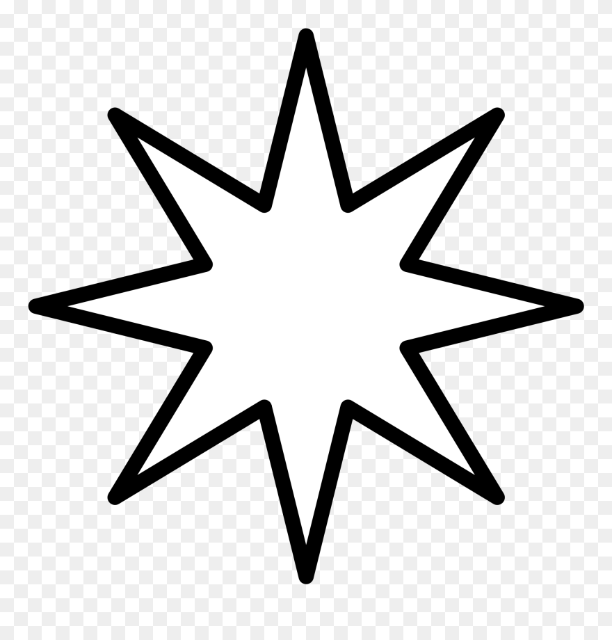 Eight Pointed Star Clipart Vector Transparent Download - 8 Point Star Png