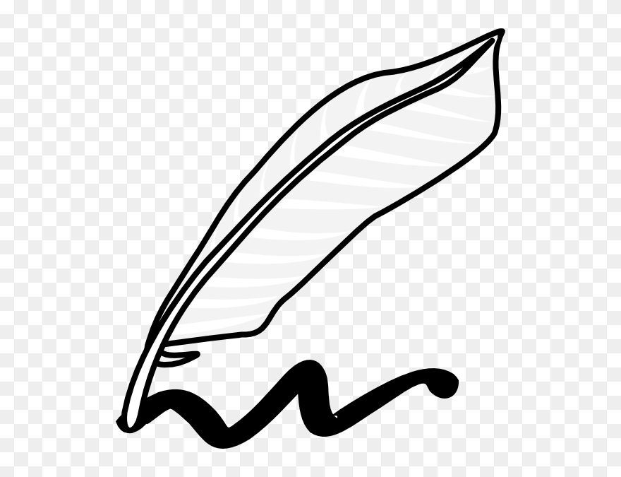Turkey Feather Black And White Clipart Svg Black And - Writing Clip Art - Png Download