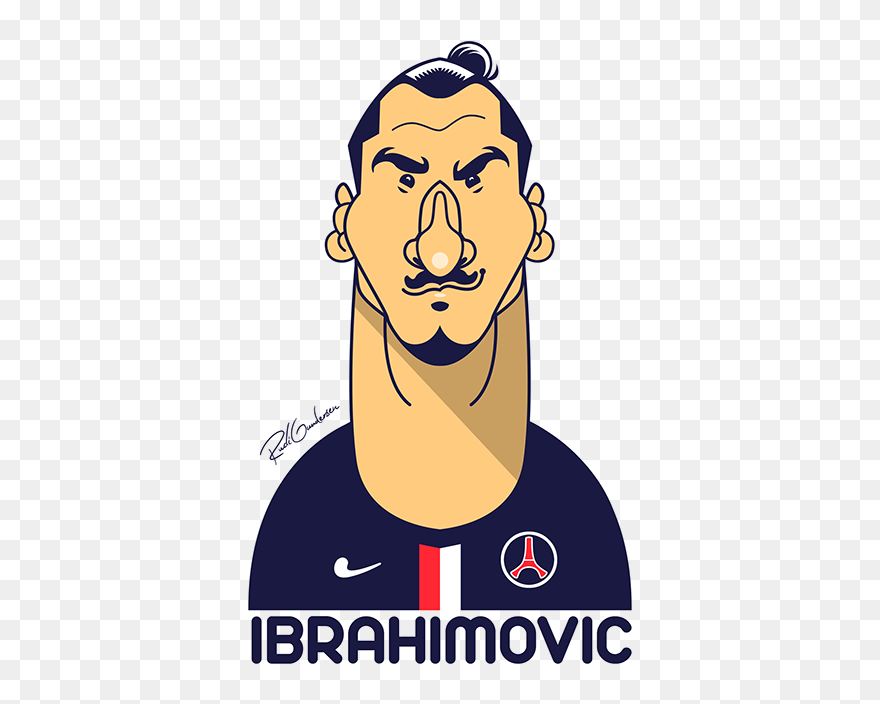 Funny Football Png - Zlatan Ibrahimovic Cartoon Clipart