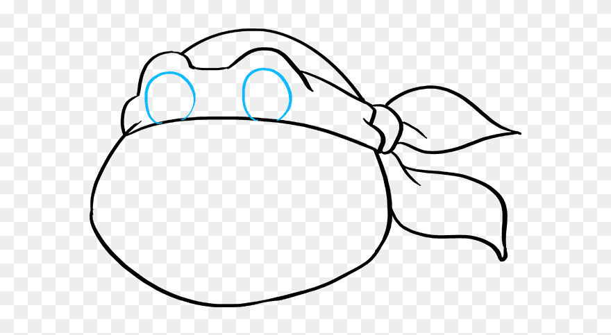 How To Draw Teenage Mutant Ninja Turtle Face - Ninja Turtle Line Drawing Clipart