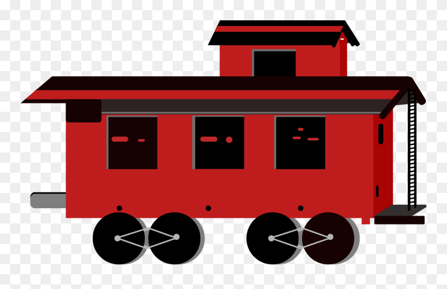 Red Caboose Christmas Tree Farm Clipart