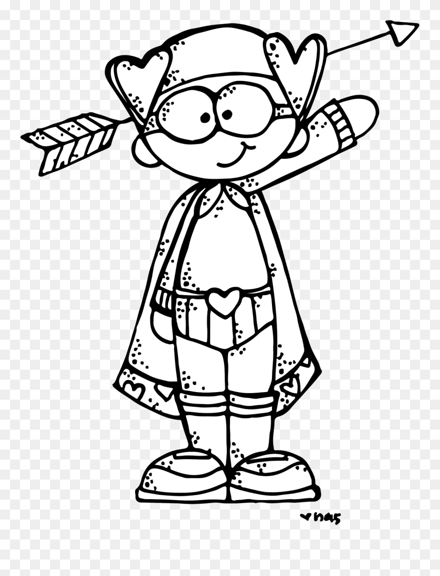 Melonheadz Superhero Clipart Black And White - Melonheadz Valentine Clip Art - Png Download