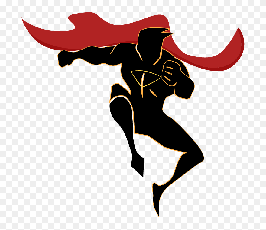 Transparent Superman Clipart Black And White - Super Hero Silhouette - Png Download
