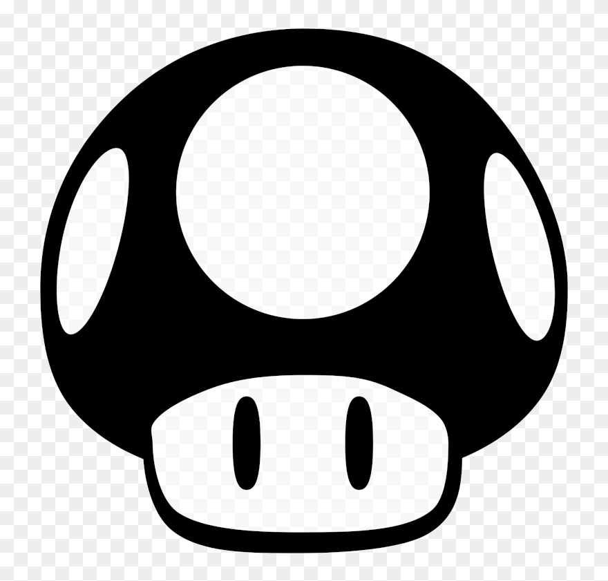 Mario Novosel Mushroom Clipart Black And White Stunning - Mario Mushroom Clipart - Png Download