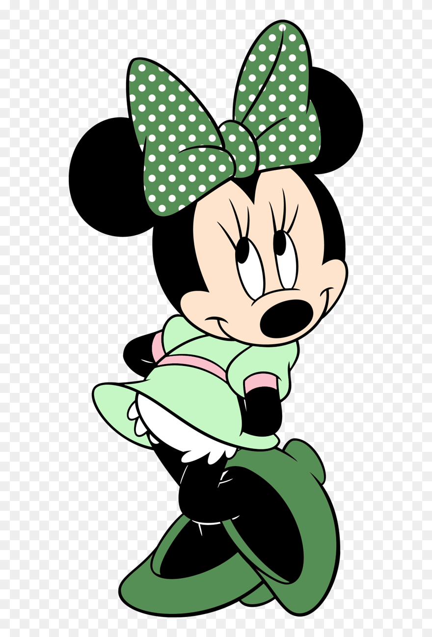 Minnie Mouse Clipart Green - Minnie Mouse Green Dress - Png Download