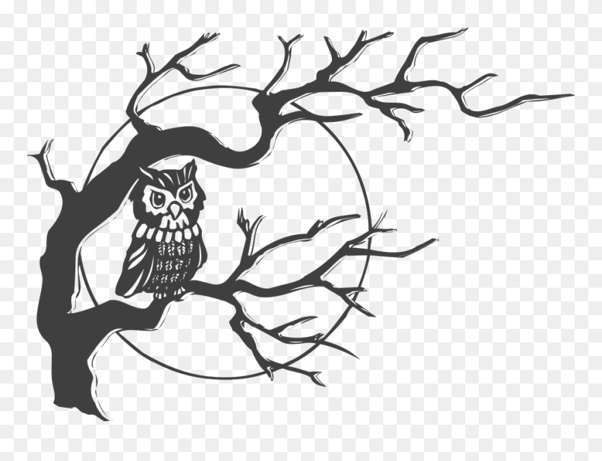 Drawing Scary Moon - Simple Black And White Art Clipart