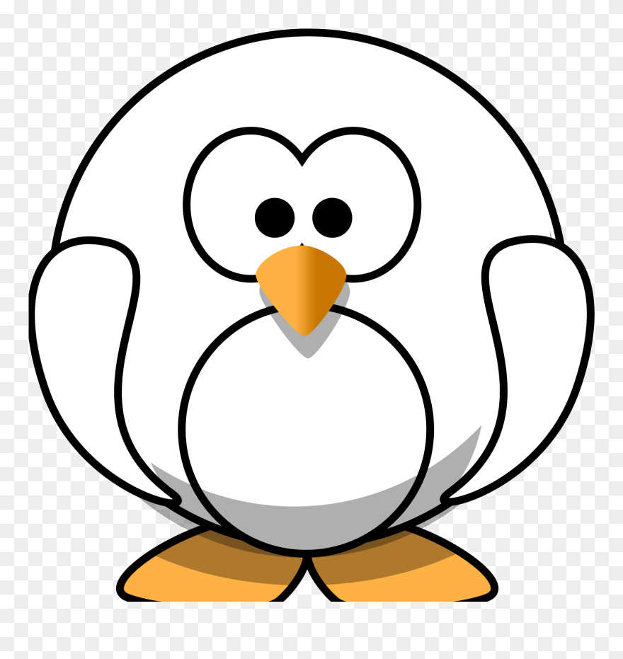 Cartoon Penguin Clipart Black And White - Png Download