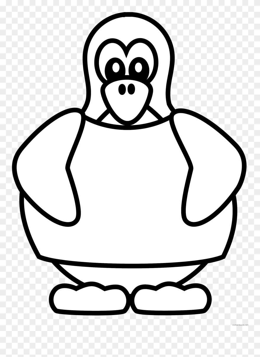 Penguin Clipart Outline - Linux Para Colorear - Png Download