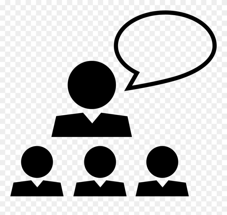Teacher Talking To A Group - Group Talk Icon Clipart