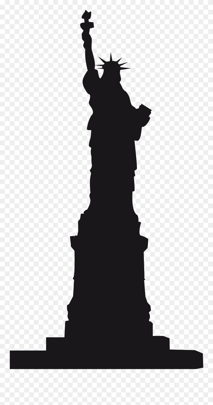 Free Statue Of Liberty Silhouette, Download Free Clip - Statue Of Liberty Silhouette - Png Download
