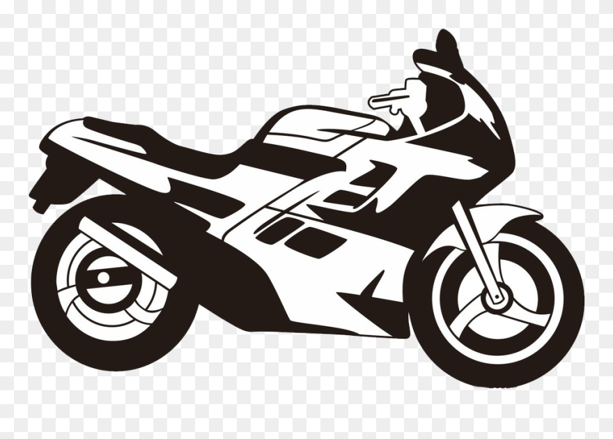 Sports Car Black And White Clipart Clip Royalty Free - Sports Motorcycle Vector - Png Download