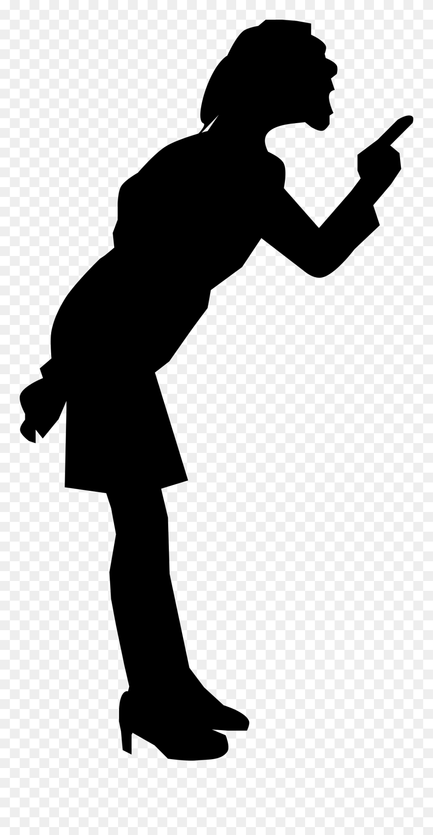 Silhouette Screaming Clip Art - Angry Person Silhouette Png Transparent Png