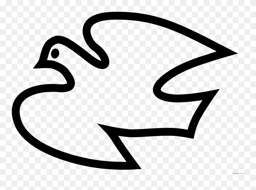 Dove Silhouette Page Of Clipartblack Com Animal - Line Drawing Of Simple Dove - Png Download