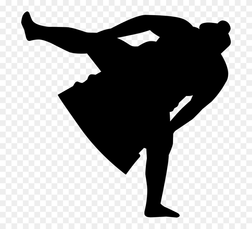 Sumo Wrestlers Illustration Silhouettes Clipart