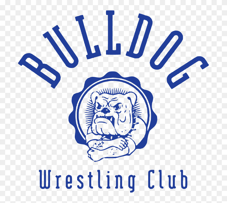 Bulldog Wrestling Logo Blue Clipart